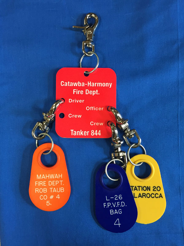 Customized Set Of 2 Fire Company Accountability Tags 